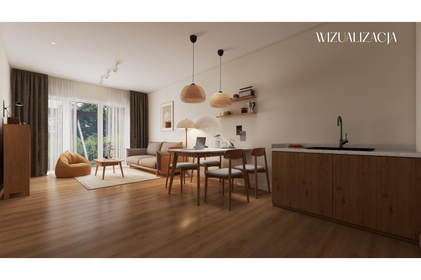 Wrocław, Wrocław-Krzyki, Jagodno, Drabika, 2 pok | Ogr&oacute;dek | Stan Deweloperski | Smart Home