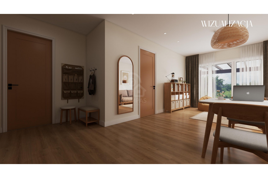 Wrocław, Wrocław-Krzyki, Jagodno, Drabika, 2 pok | Ogr&oacute;dek | Stan Deweloperski | Smart Home