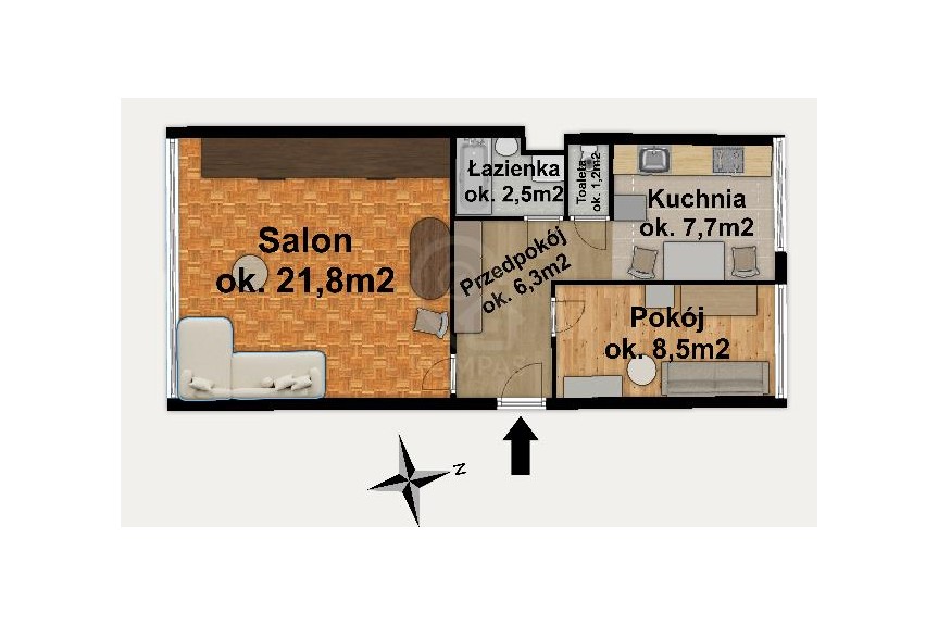 Wrocław, Wrocław-Fabryczna, Grabiszyn, al. gen. J&oacute;zefa Hallera, Jasne 2-pokojowe mieszkanie z piwnicą i parkingiem