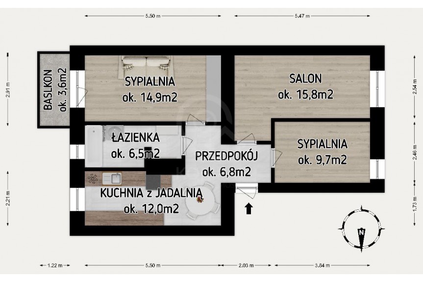 Wrocław, Wrocław-Śr&oacute;dmieście, Plac Grunwaldzki, Oskara Minkowskiego, 3 pok. po remoncie w odrestaurowanej kamienicy