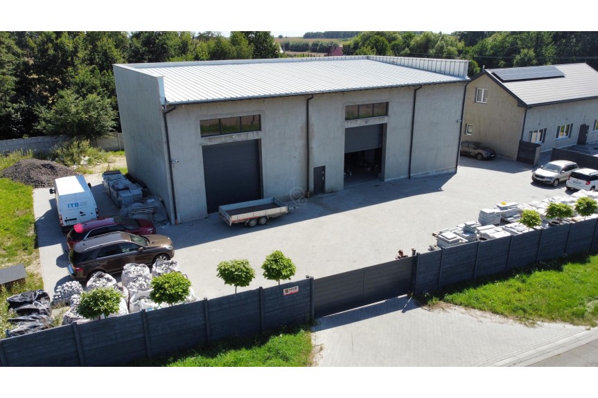 wołowski, Woł&oacute;w, Stobno, Nowoczesny dom 201m2 plus hala magazynowa 244m2