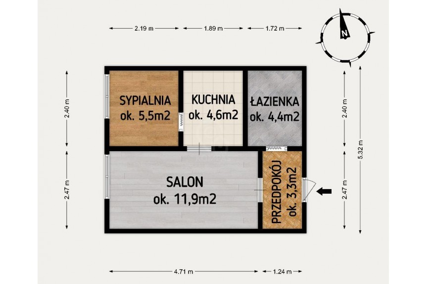 Wrocław, Wrocław-Fabryczna, Fabryczna, Robotnicza, 2 pokoje z potencjałem | blisko centrum | Szczepin | 29,7 m&sup2;