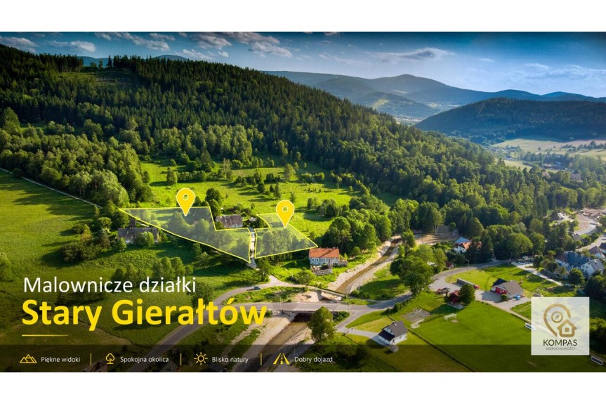 dolnośląskie, kłodzki, Stronie Śląskie, Stary Gierałt&oacute;w, Malowaniczo położona działka budowlana w Starym Gierałtowie