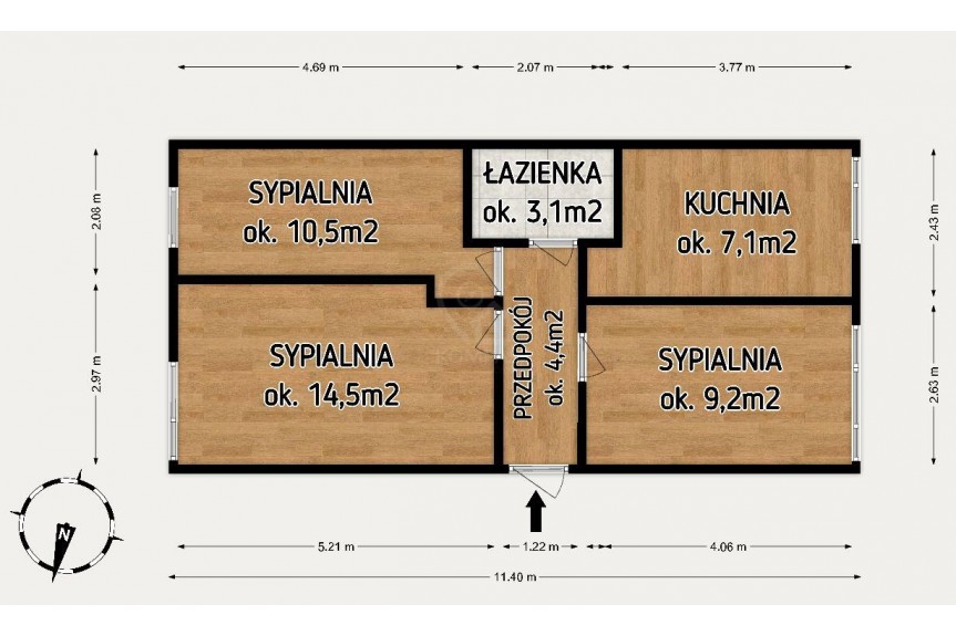Wrocław, Wrocław-Stare Miasto, Młodych Technik&oacute;w, 3 pokoje | osobna kuchnia | 48,8 m&sup2; | ul. Młodych Technik&oacute;w | Szczepin